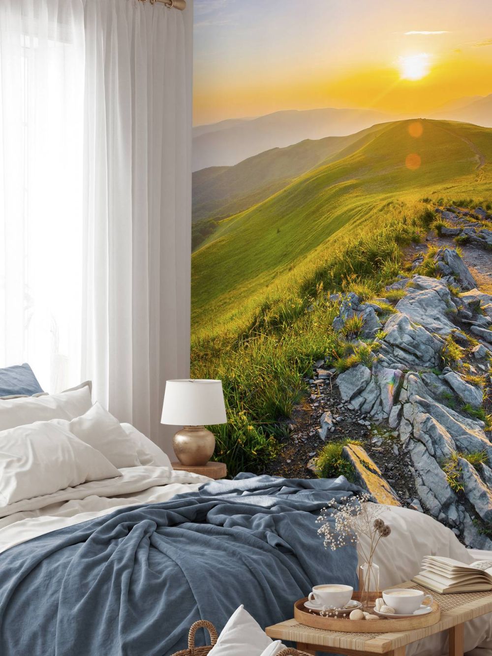 Zonsondergang in een berglandschap