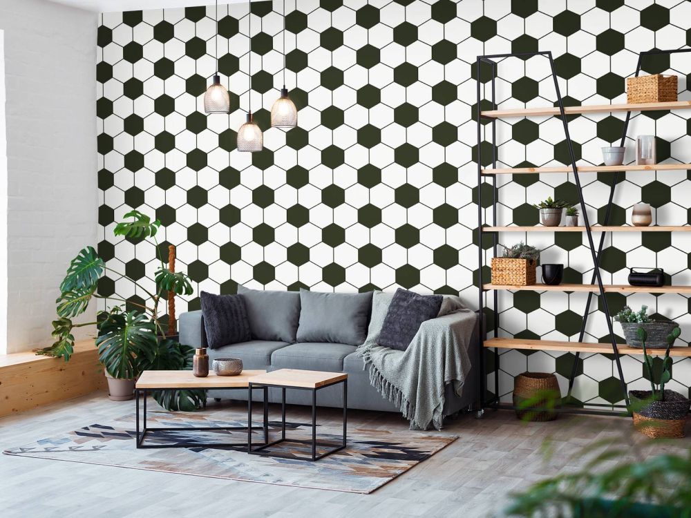 Zwart-witte geometrische veelhoeken