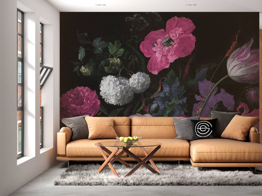 Baroque bloemen stilleven - moody pink