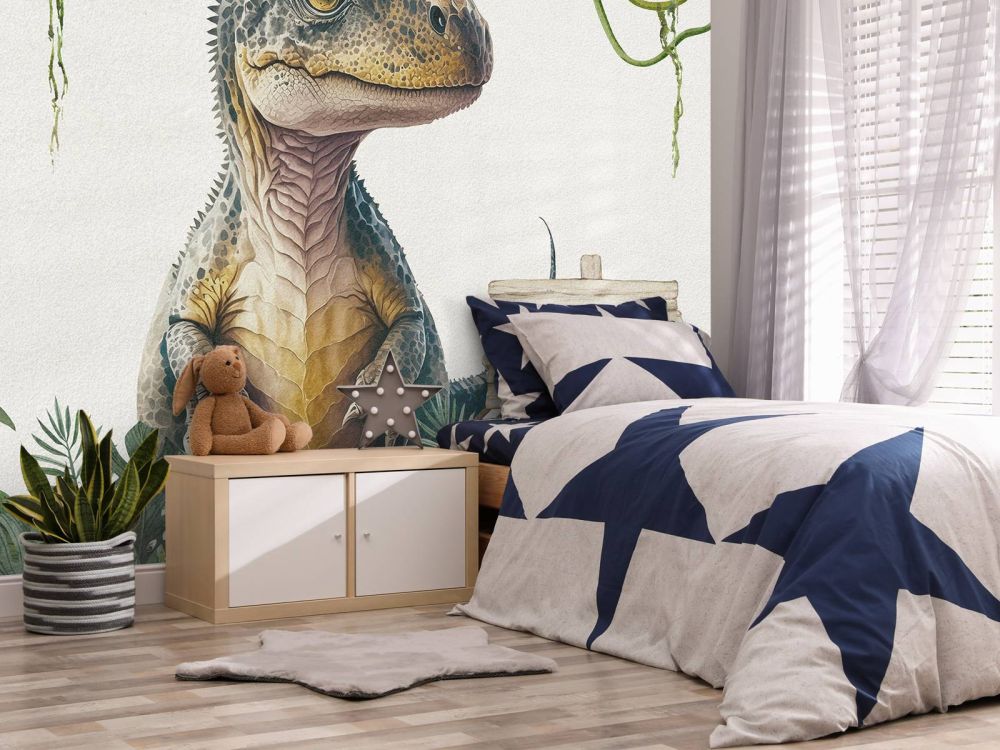 Baby t-rex in de jungle