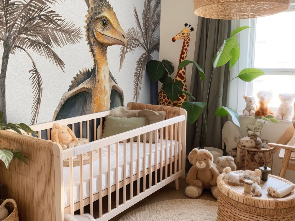 Baby pteranodon in de jungle taupe