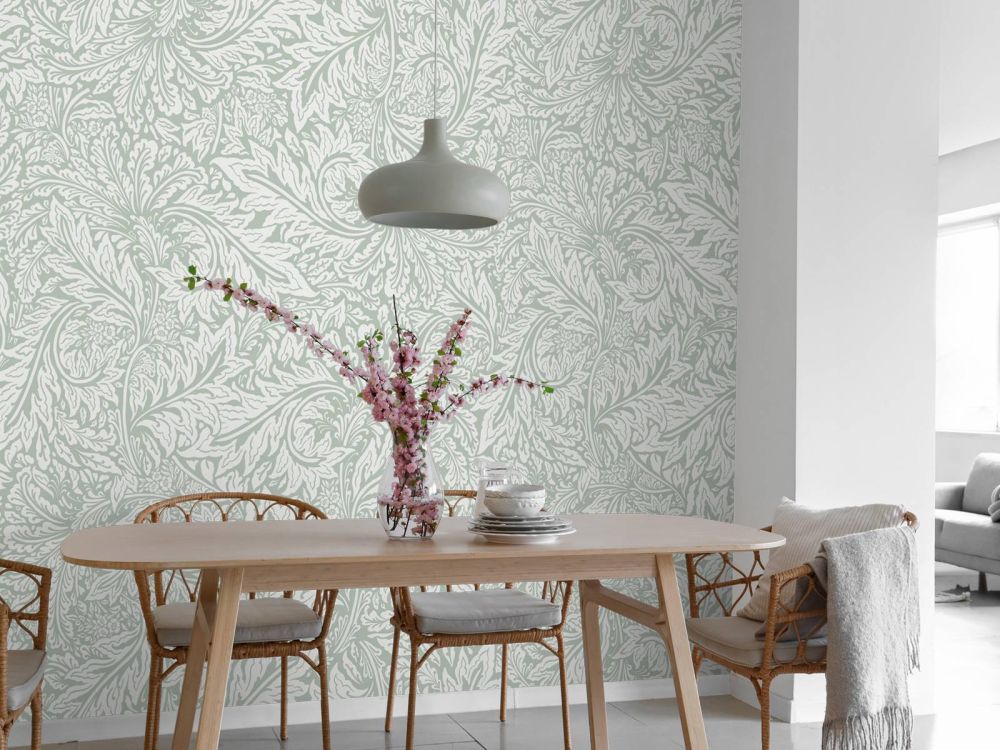 Morris Florals & Leaves - salie groen