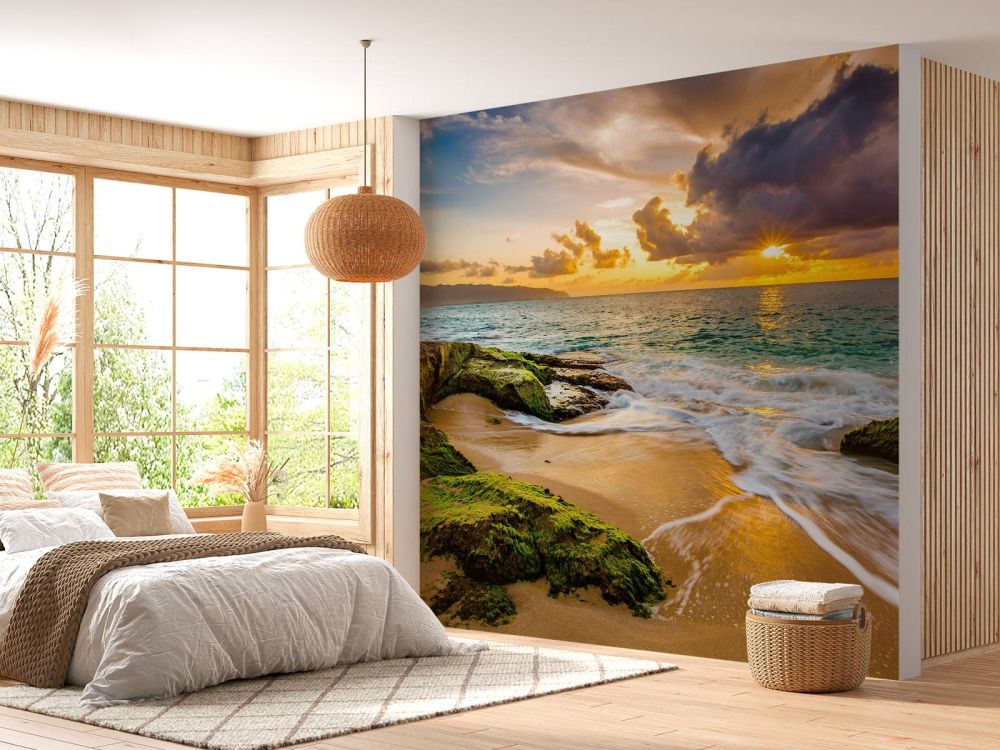 Een prachtige Hawaiiaanse zonsondergang