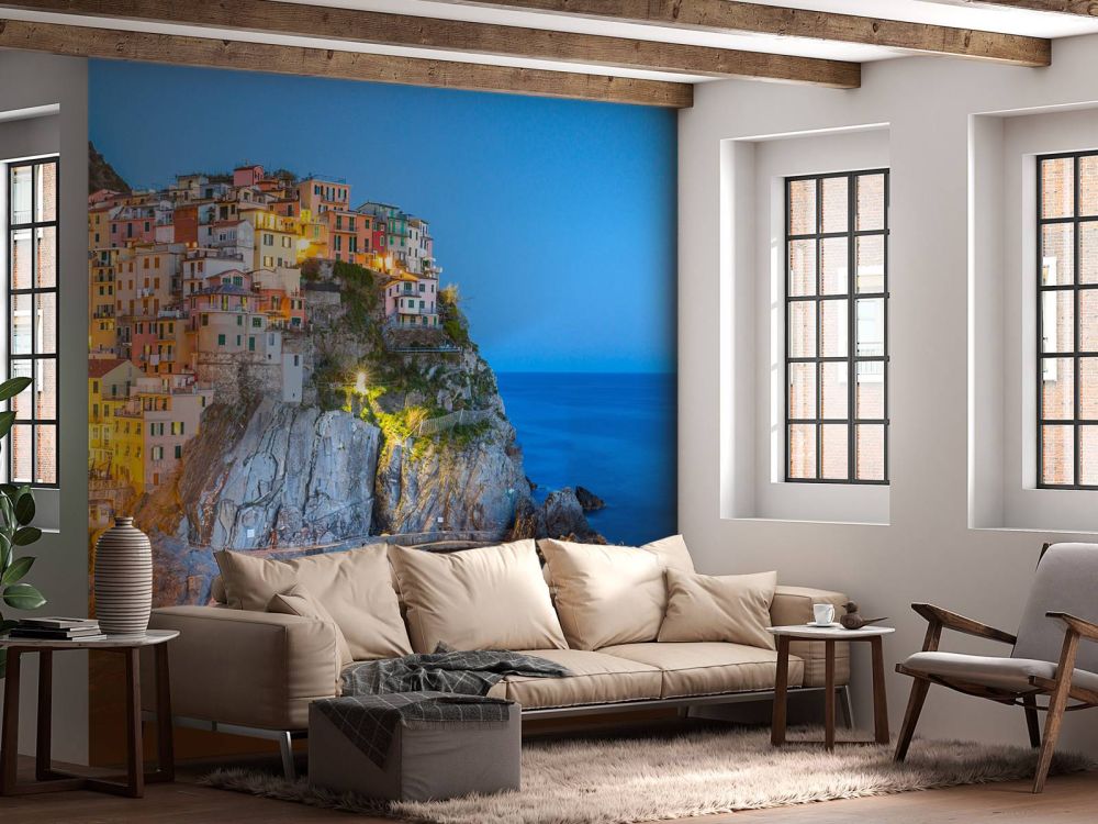 Italiaanse stad bij nacht
