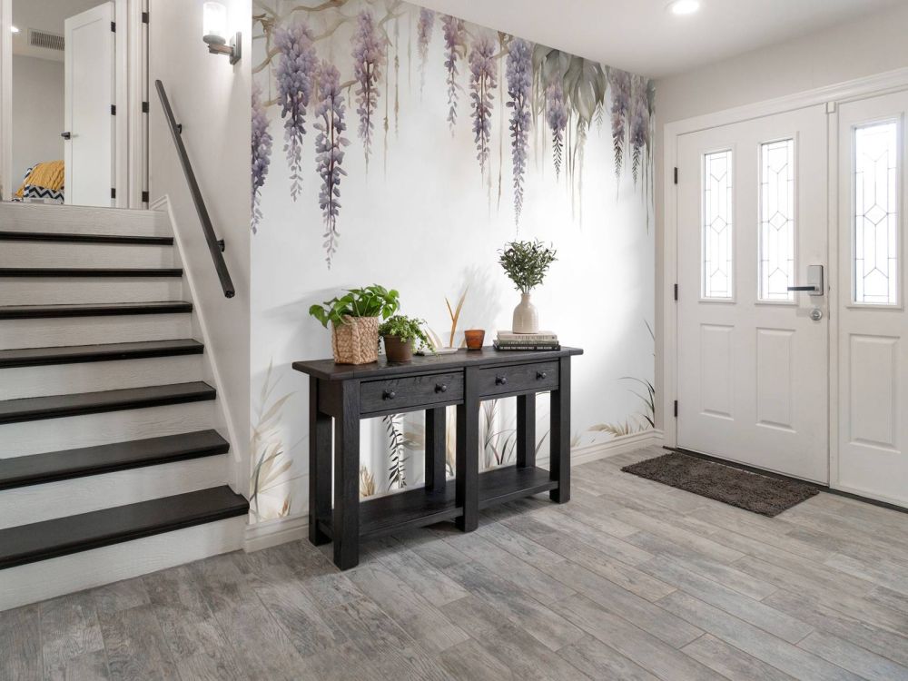Wisteria and Field Grasses Beige
