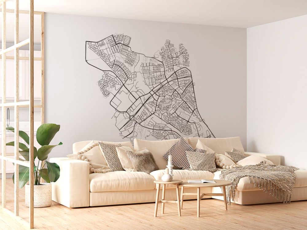 Plattegrond van Zwolle, wit