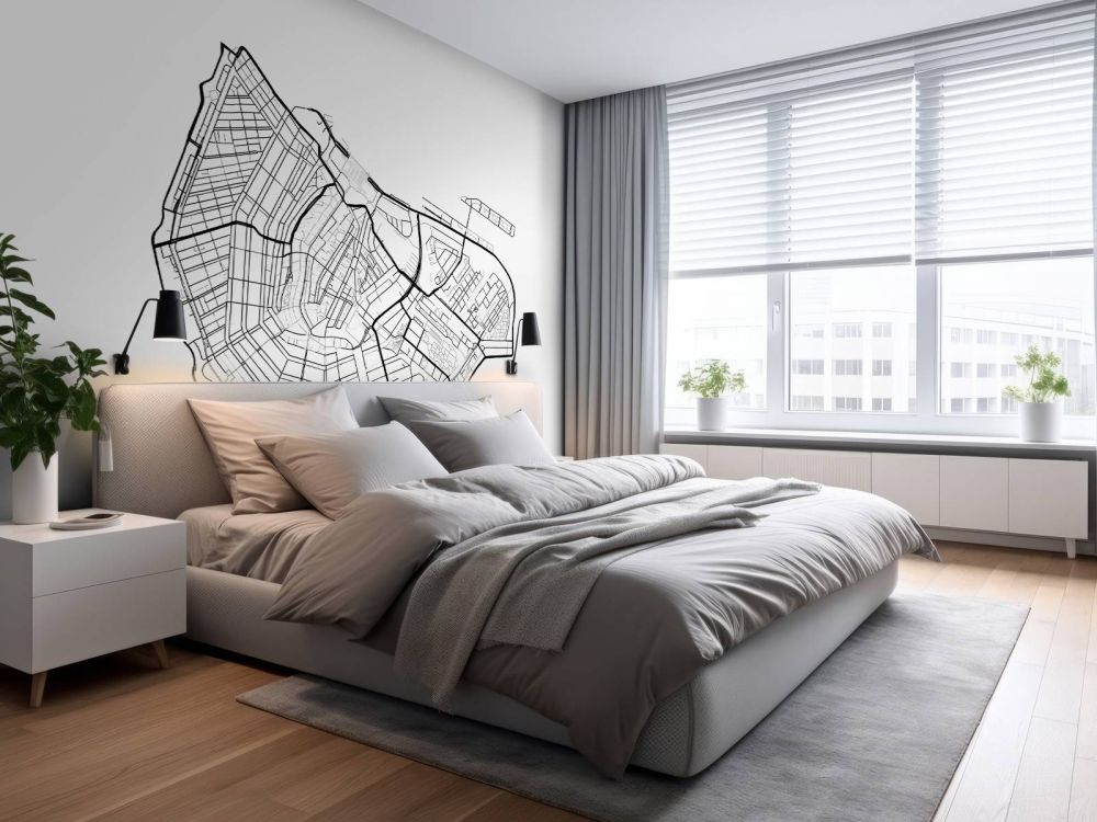 Plattegrond Amsterdam centrum, wit