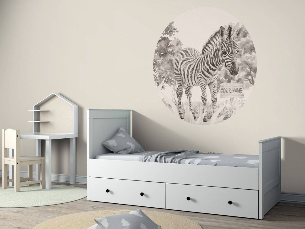 Jonge zebra in de natuur beige