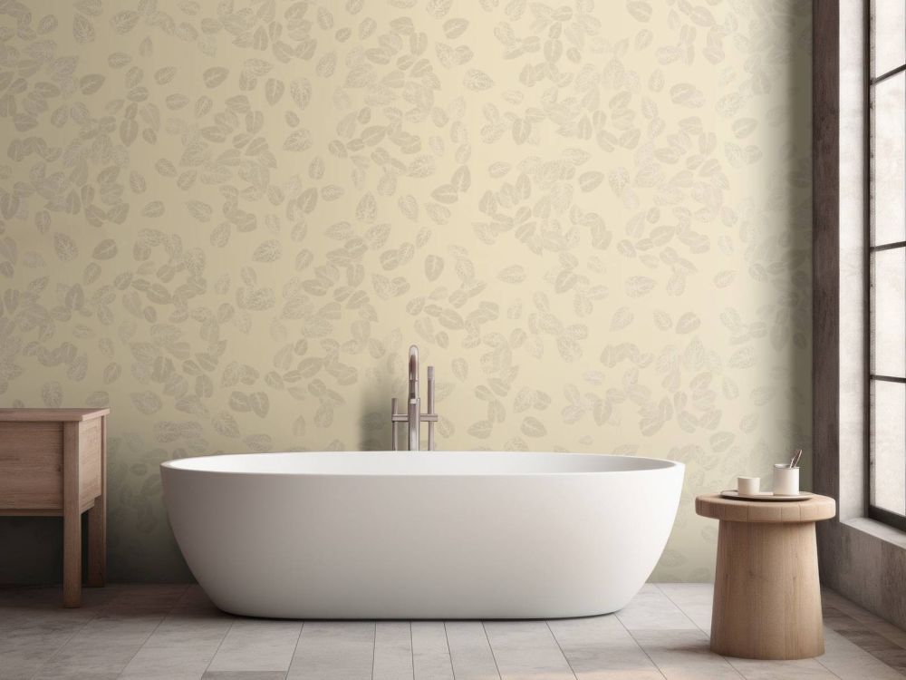 Kleine blaadjes op beige