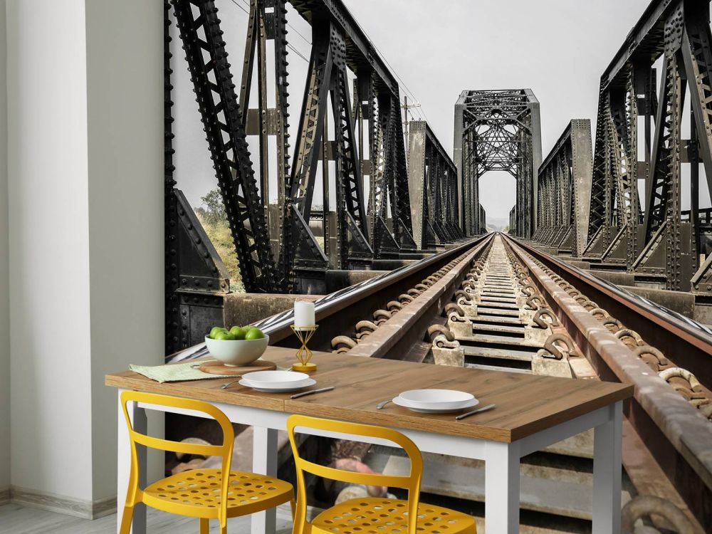Spoorbrug van metaal