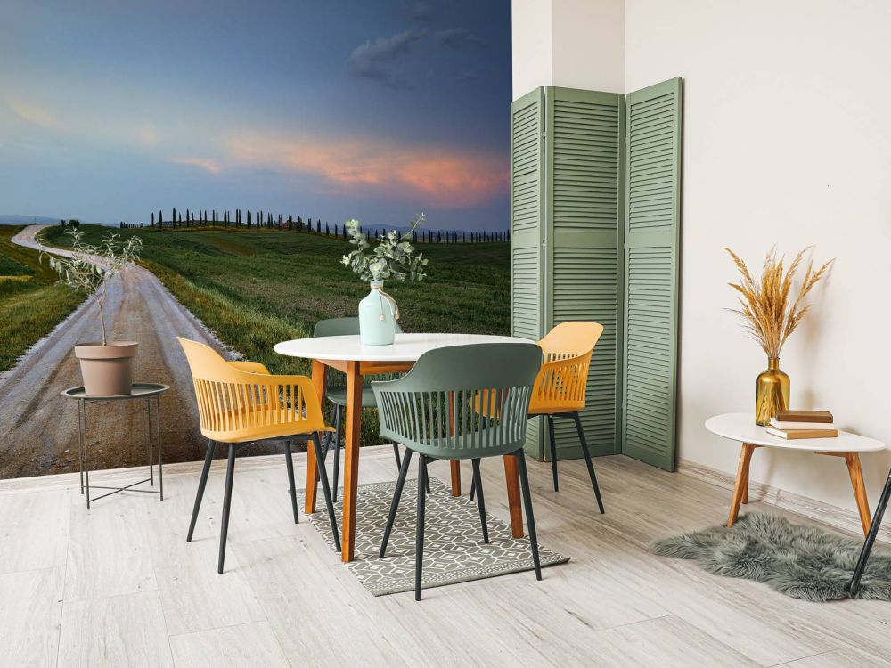 Weggetje door Italiaans landschap