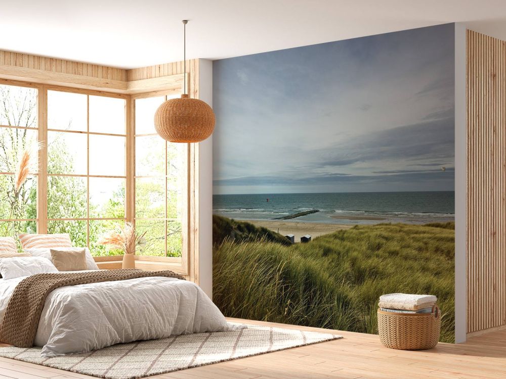 Strand vanuit de duinen