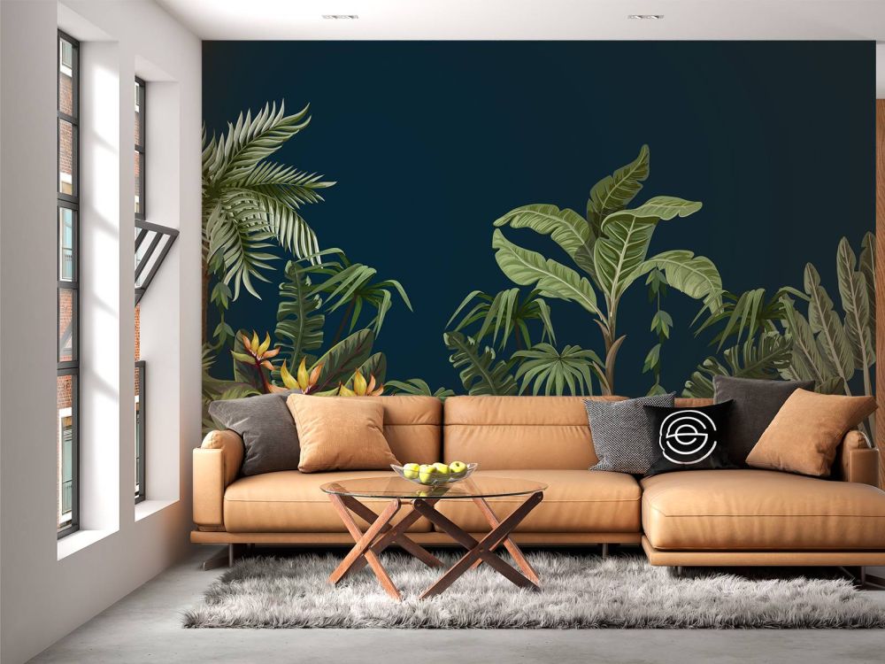 Jungle bloemen en bomen