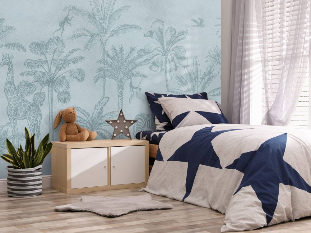 Tropisch dierenjungle blauw