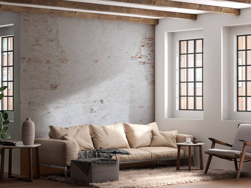 Oude muur met stuc