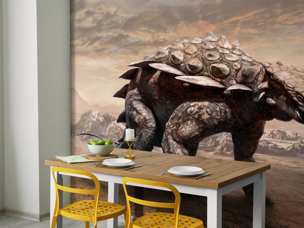 Dinosaurus in een verlaten gebied