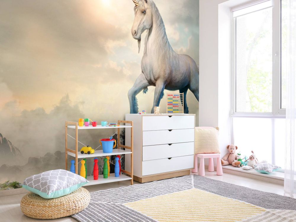 Unicorn op de rotsen