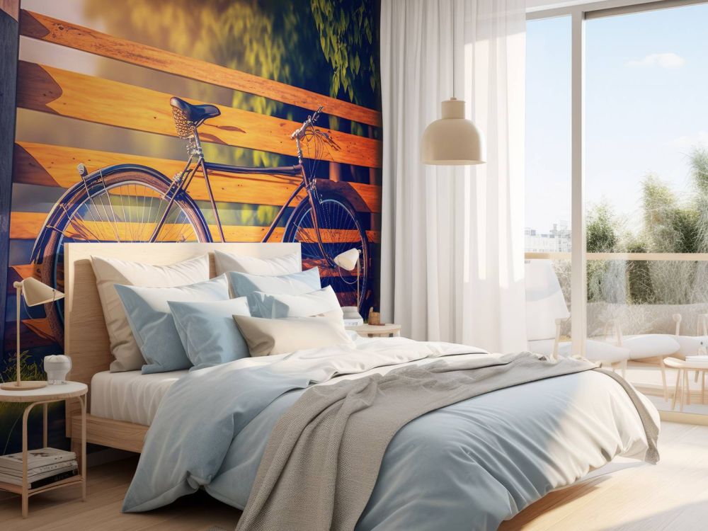 Fiets bij een houten hek