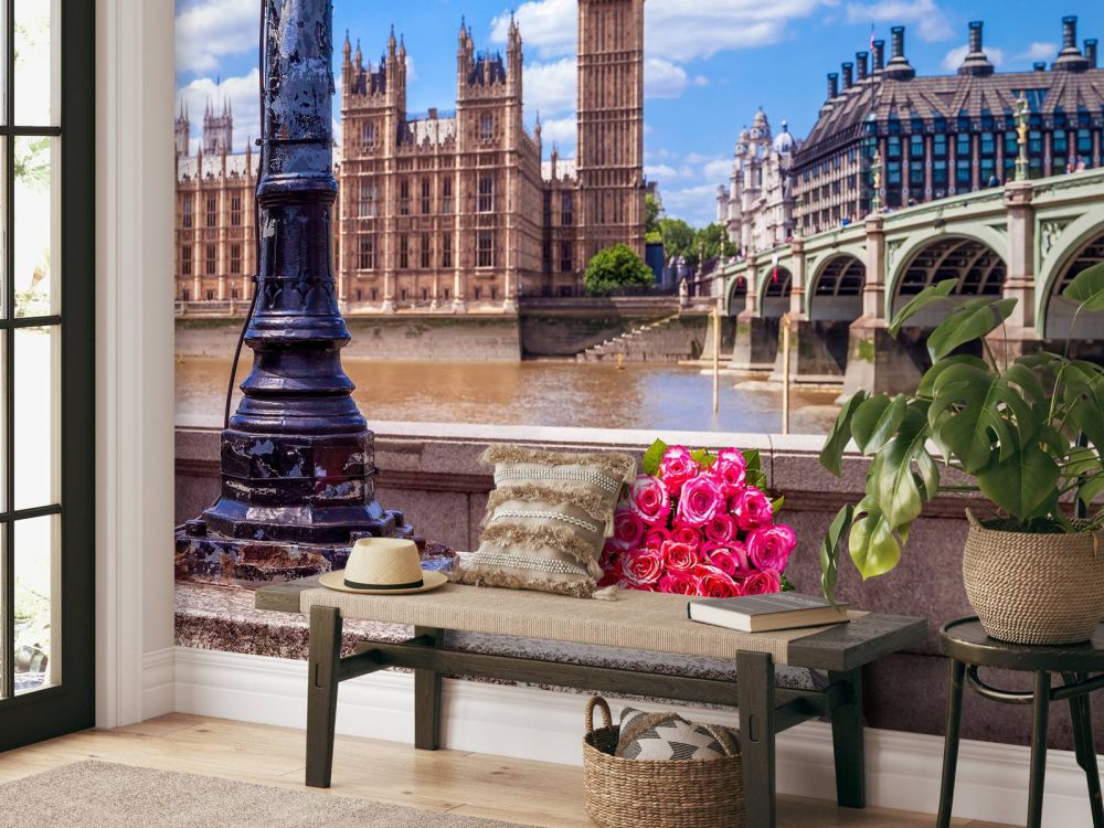 Roze rozen in Londen