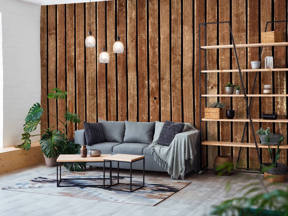 Donkere verticale houten planken