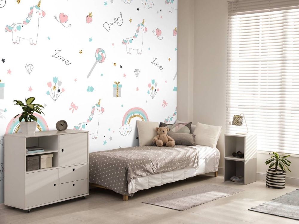 Eenhoorns, regenbogen en glitters