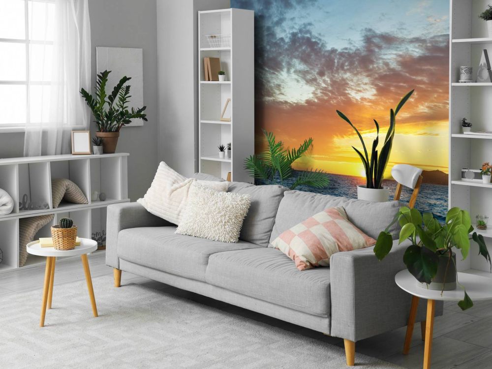 Zonsondergang op een eiland