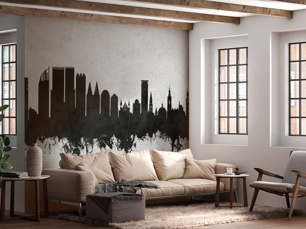 Waterverf skyline, Den Haag