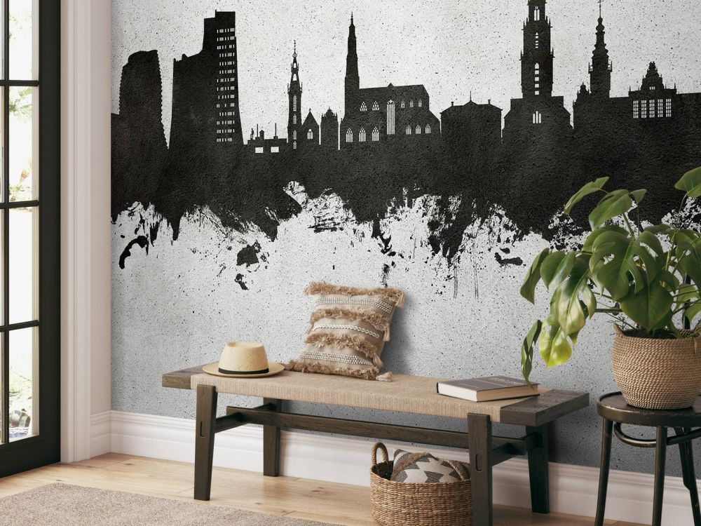 Waterverf skyline, Groningen