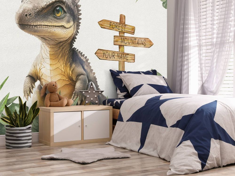 Baby spinosaurus in de jungle