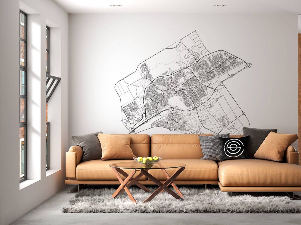 Plattegrond van Almere, wit