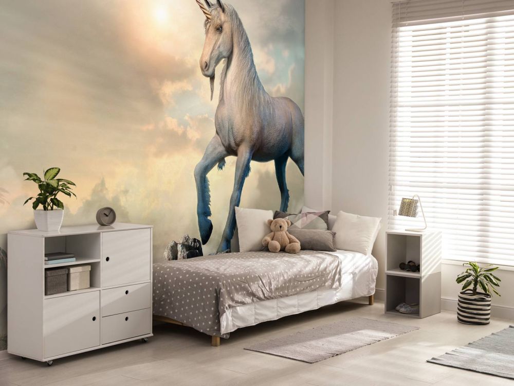 Unicorn op de rotsen