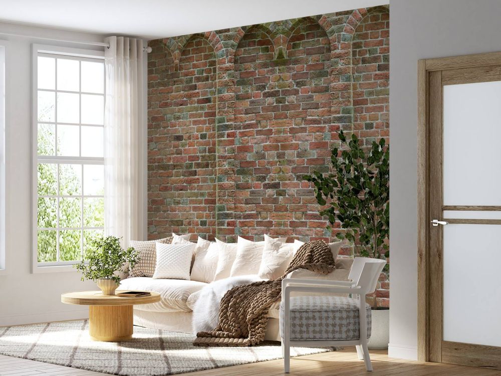Oude muur met bogen