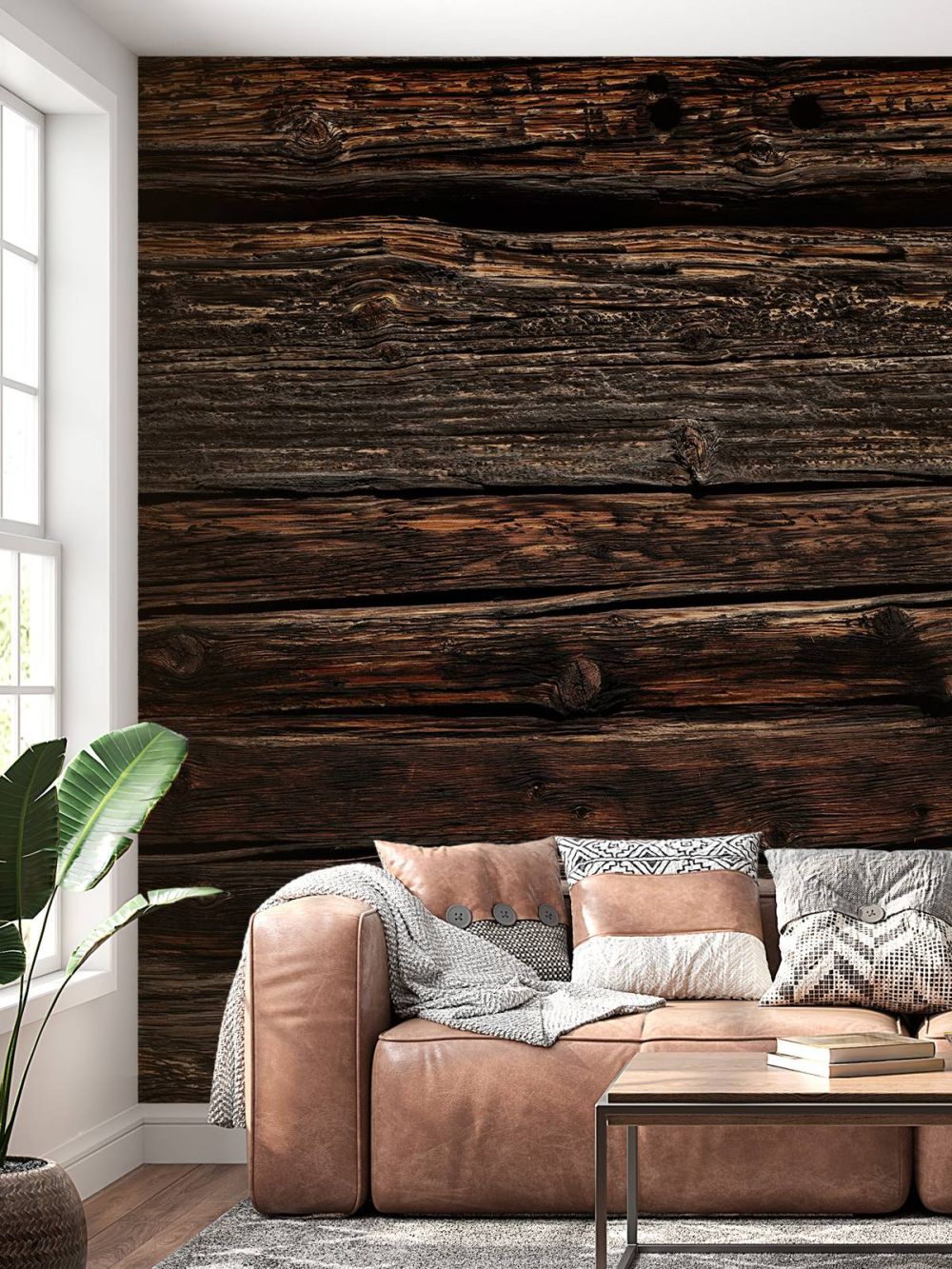 Donker oud horizontaal hout
