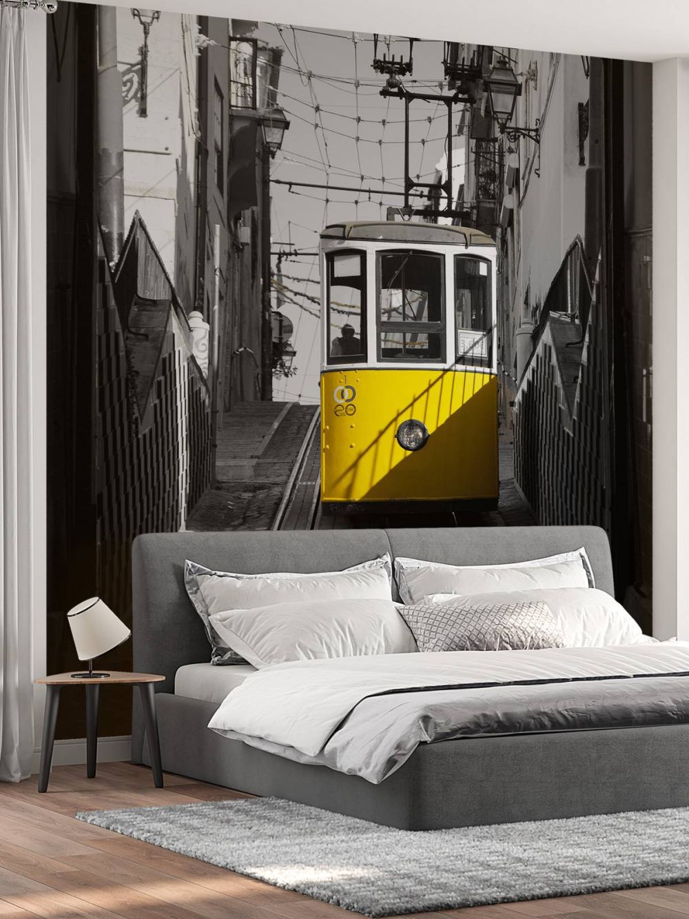 Tram zwart wit geel
