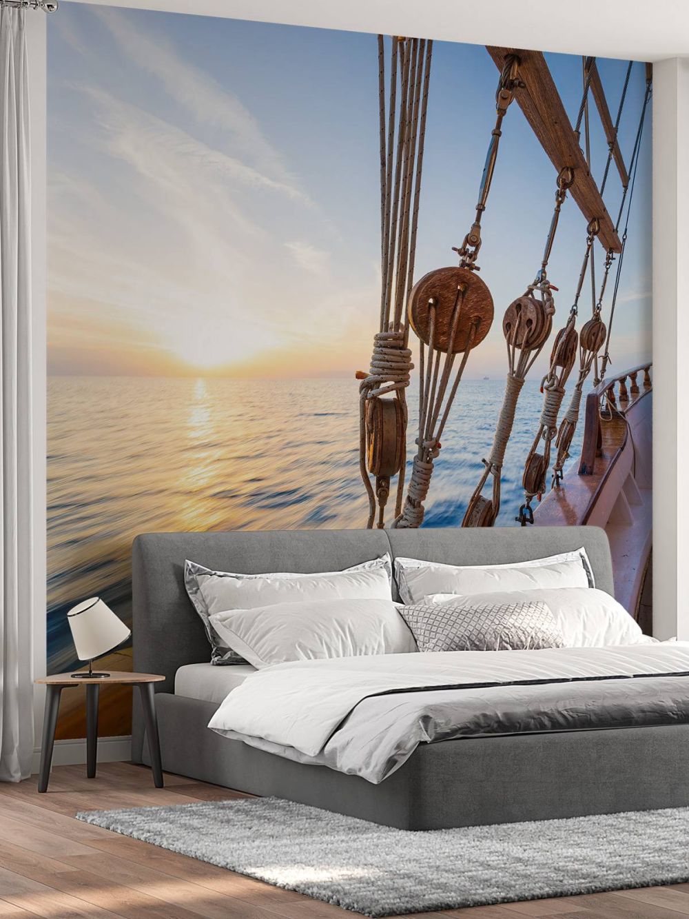 Zonsondergang zeilboot