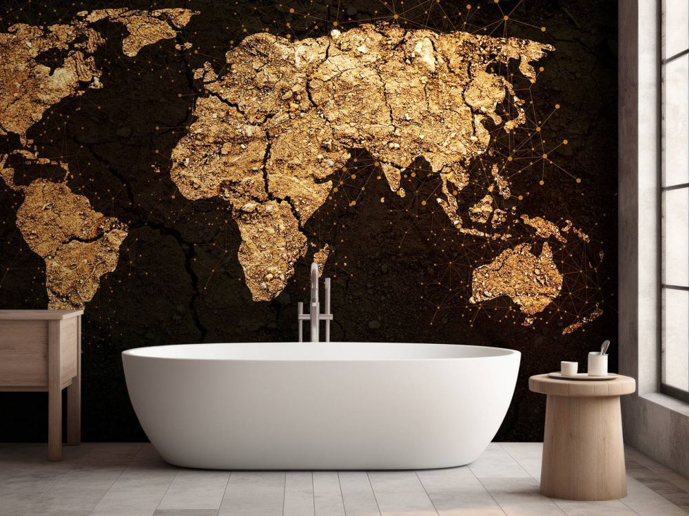 Gouden wereldkaart