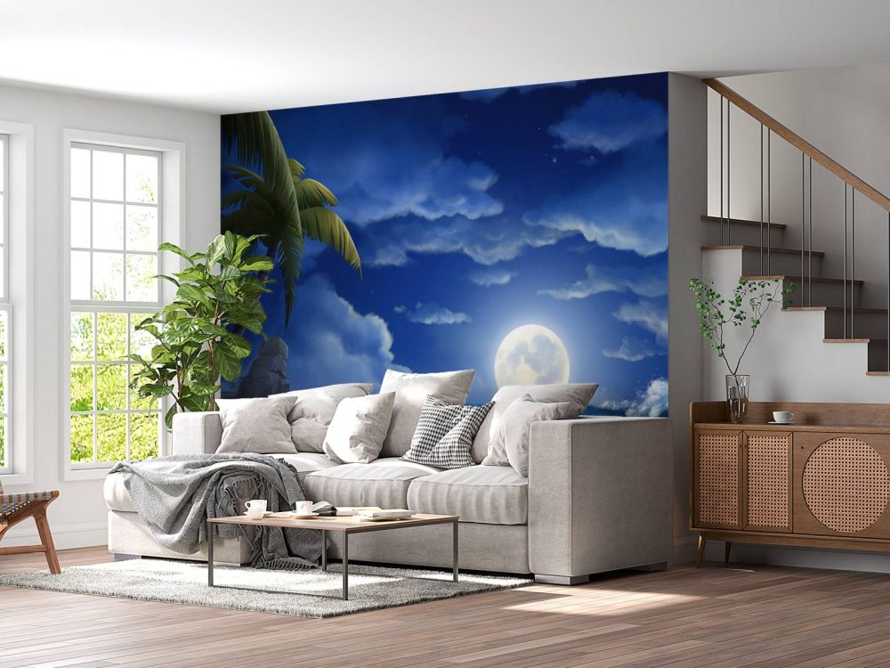 Mooie strand bij nacht