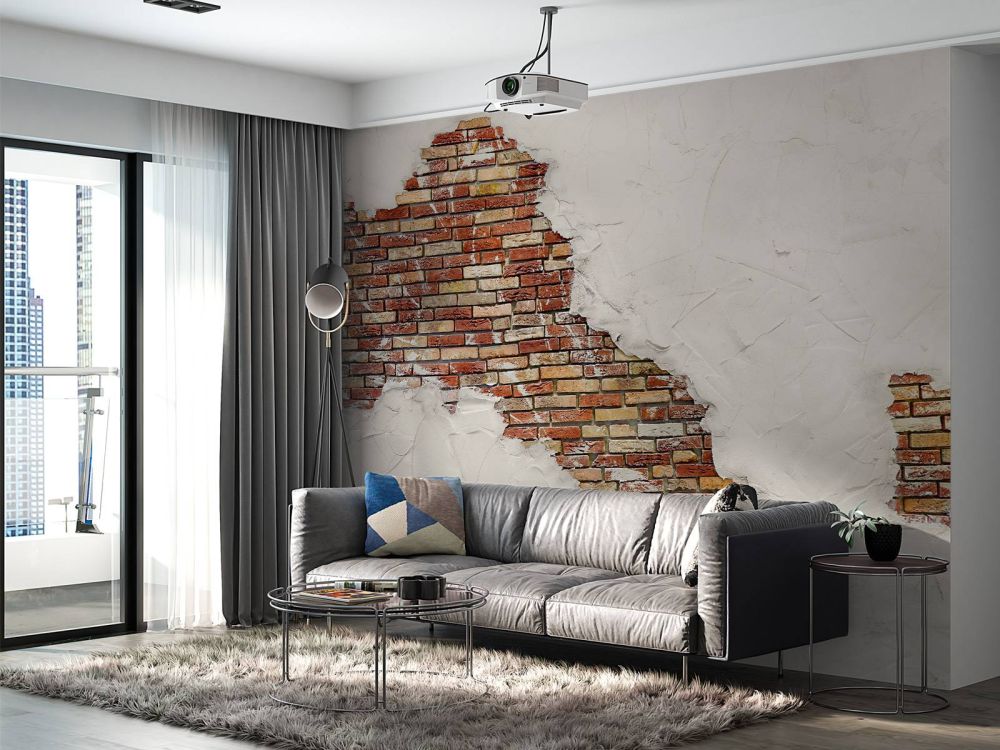 Muur met stucwerk