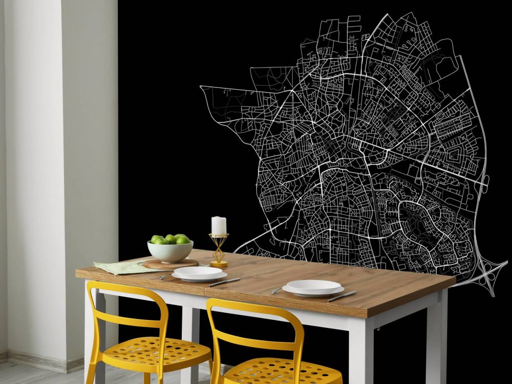 Plattegrond van Apeldoorn, zwart