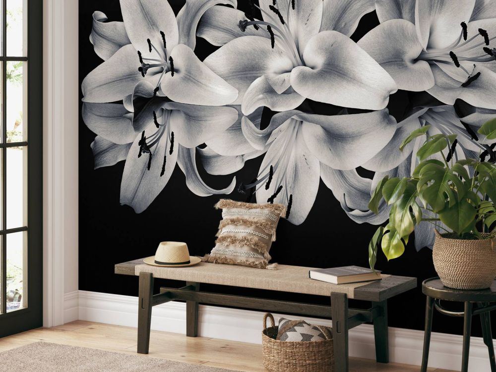 Bloemen in zwart-wit