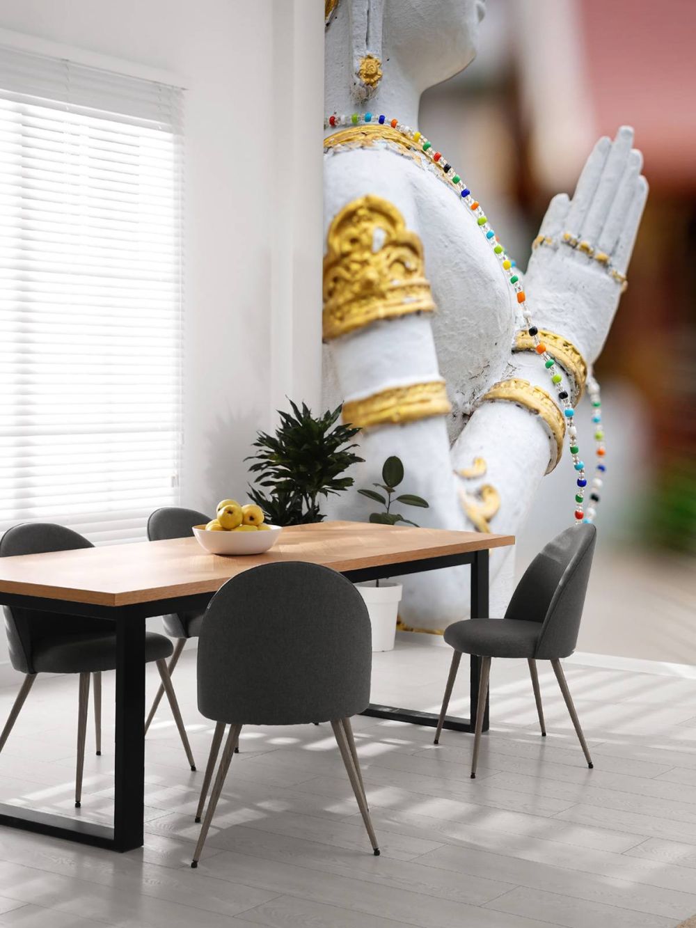 Wit met gouden boeddha Tempelcomplex Bangkok (Thailand)