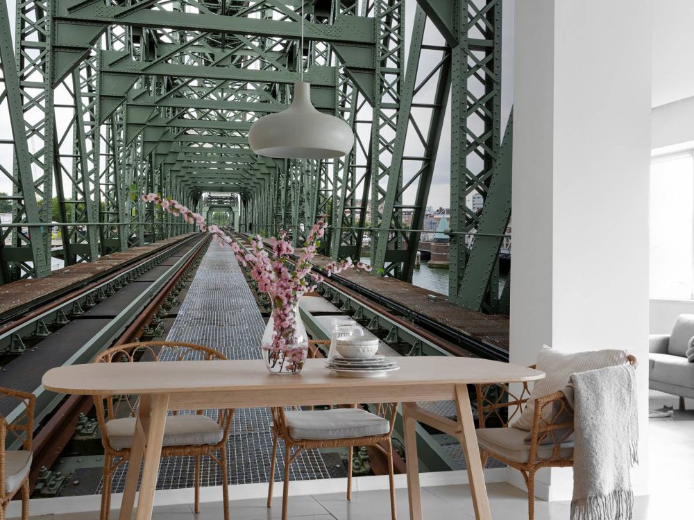 Monumentale spoorbrug De Hef in Rotterdam  