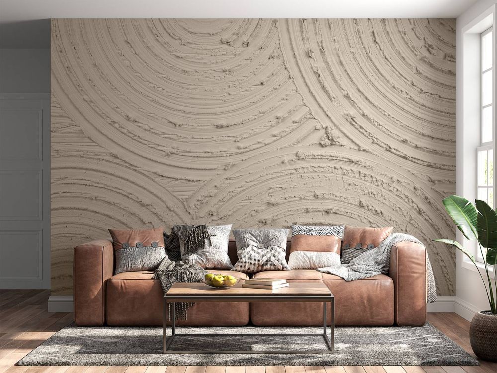 Zen cirkels grove structuur in linnen