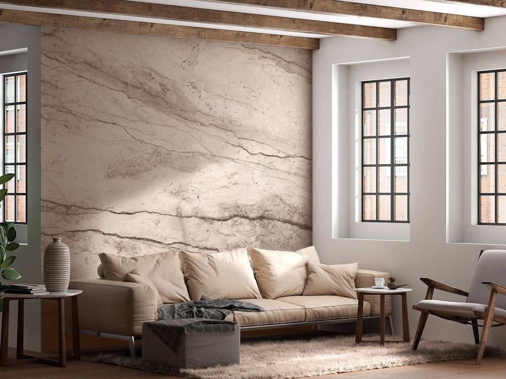 Gedetailleerd beige marmer