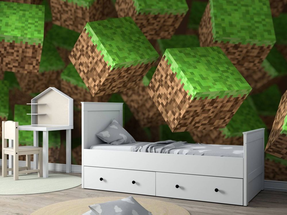 3D Minecraft gras blokken