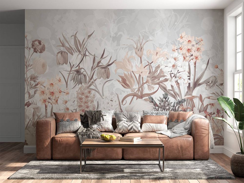Spring Flowers - Ethereal Gray