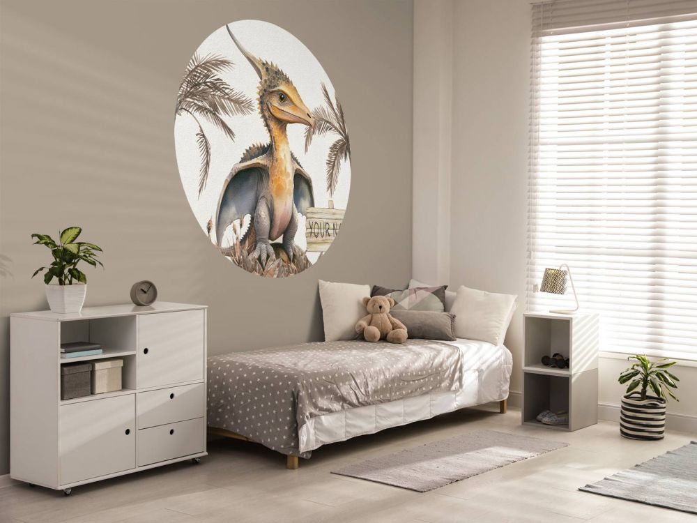 Baby pteranodon in de jungle taupe