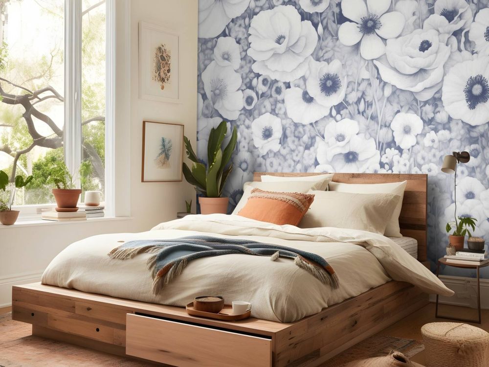 Poppy Tale Monochrome Bue