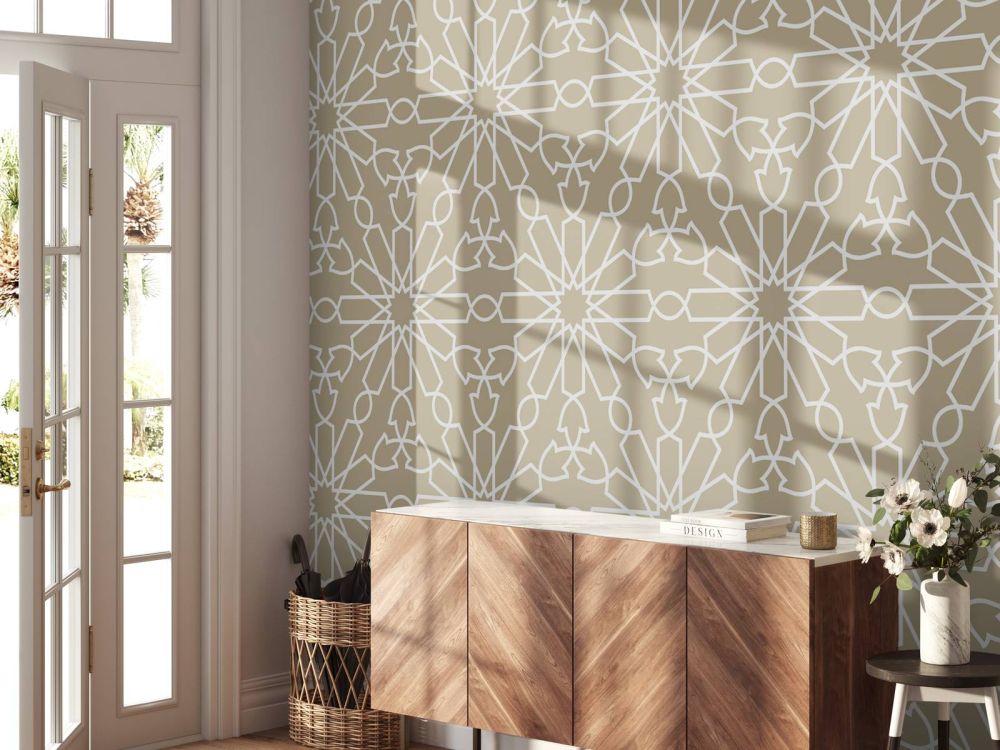 Geometrische bloemen, goud