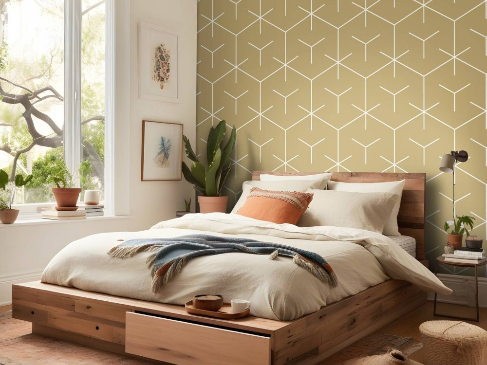 Geometrische hexagons, goud
